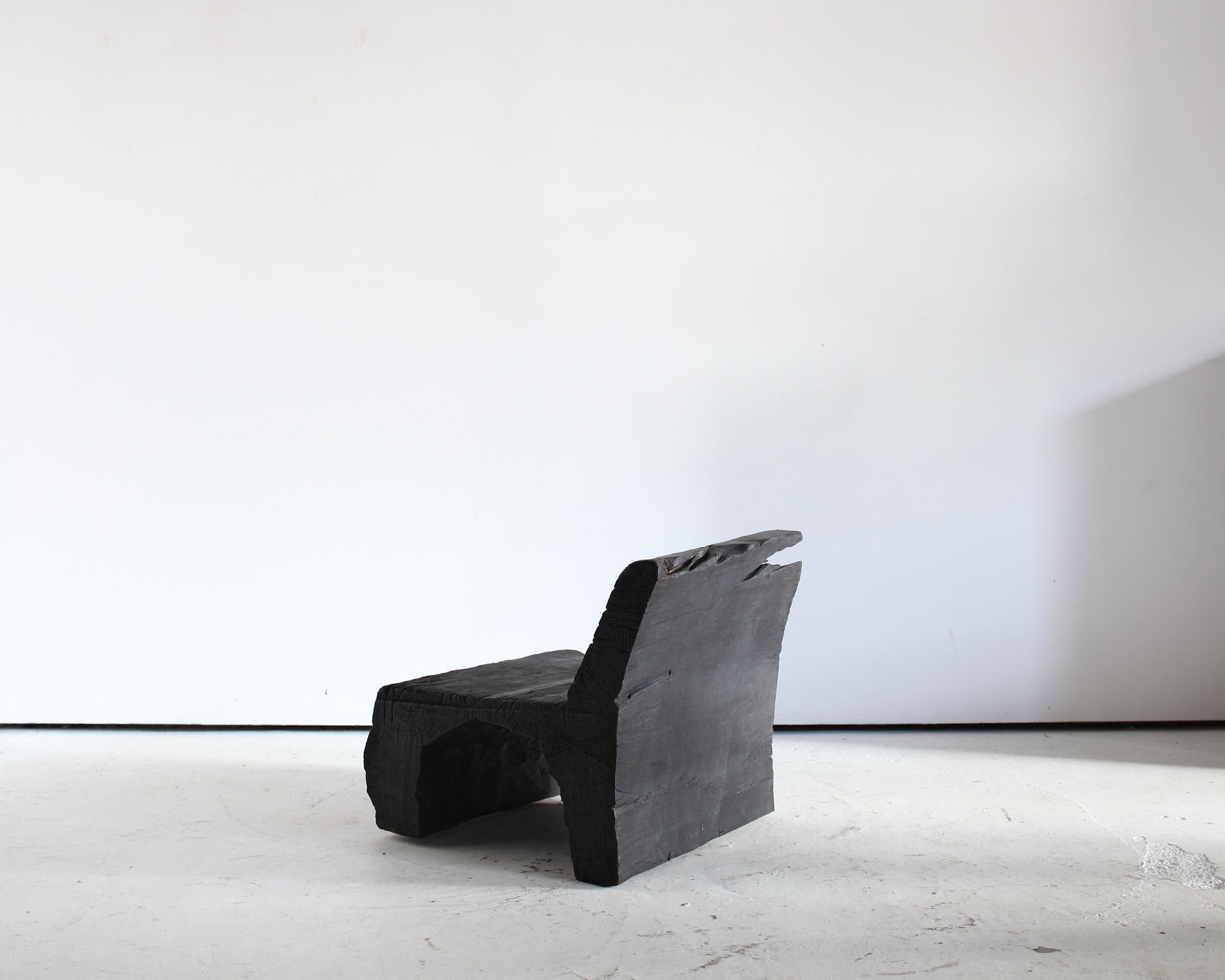Charred  Primitive Wabi Sabi Japanese Dug-Out Chair 2