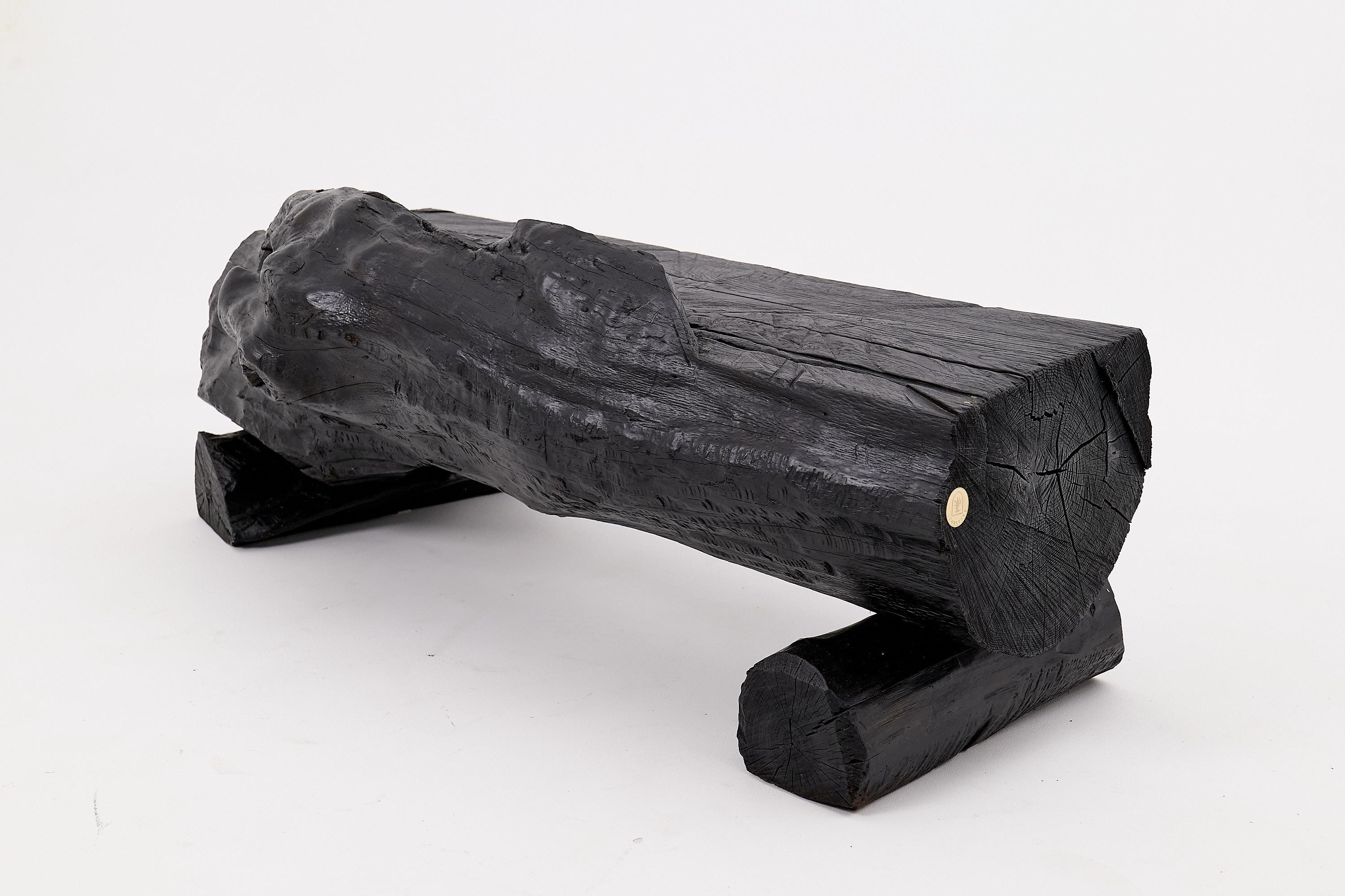 Verkohlte Massivholzbank von Logniture - Organische moderne Sitzskulptur im Angebot 5