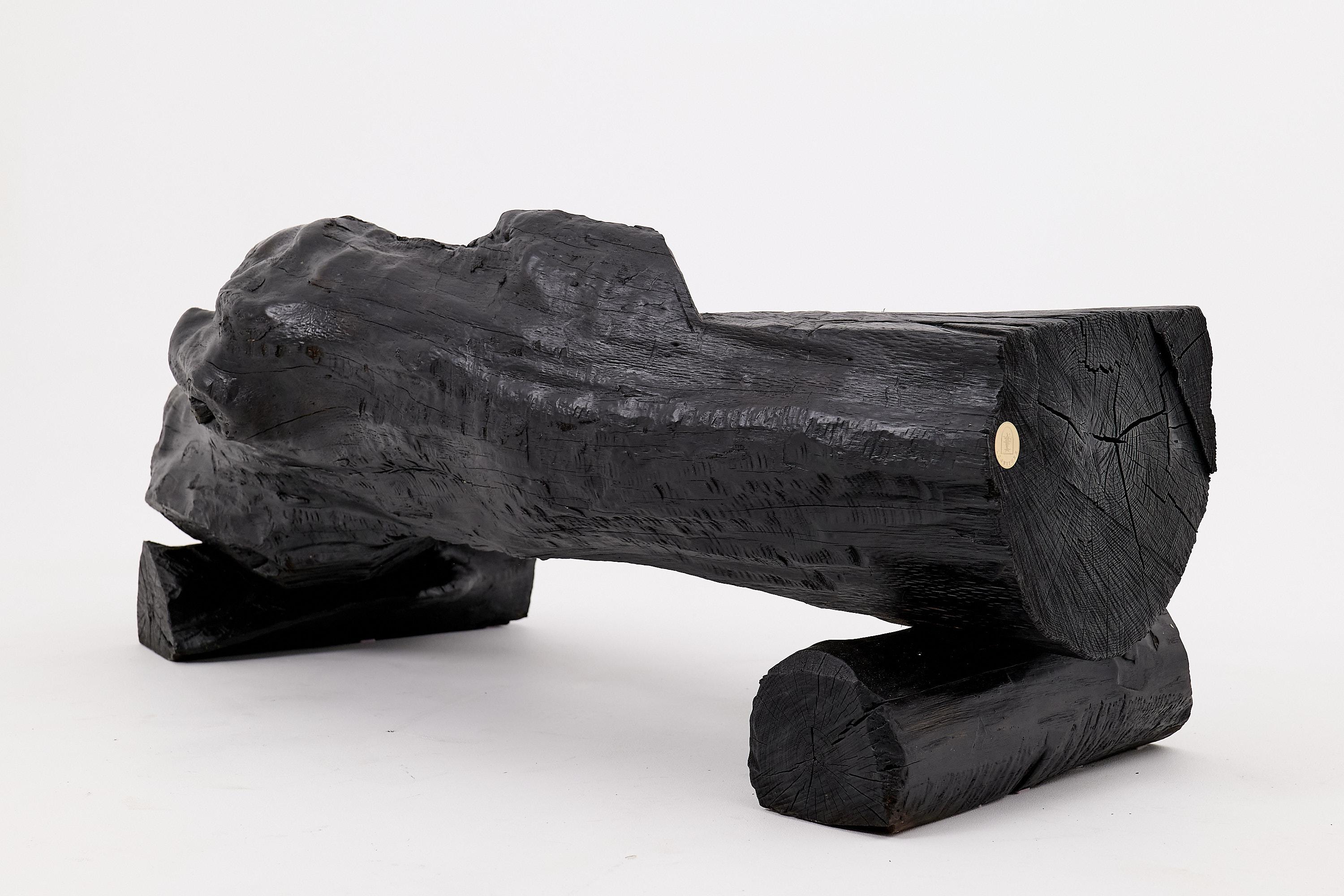 Verkohlte Massivholzbank von Logniture - Organische moderne Sitzskulptur im Angebot 6