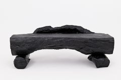 Solid Wood Bench, Log Bench, Charred, Organic, Modern Sculptural Seat, Logniture
