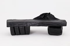 Solid Wood Bench, Log Bench, Charred, Organic, Modern Sculptural Seat, Logniture