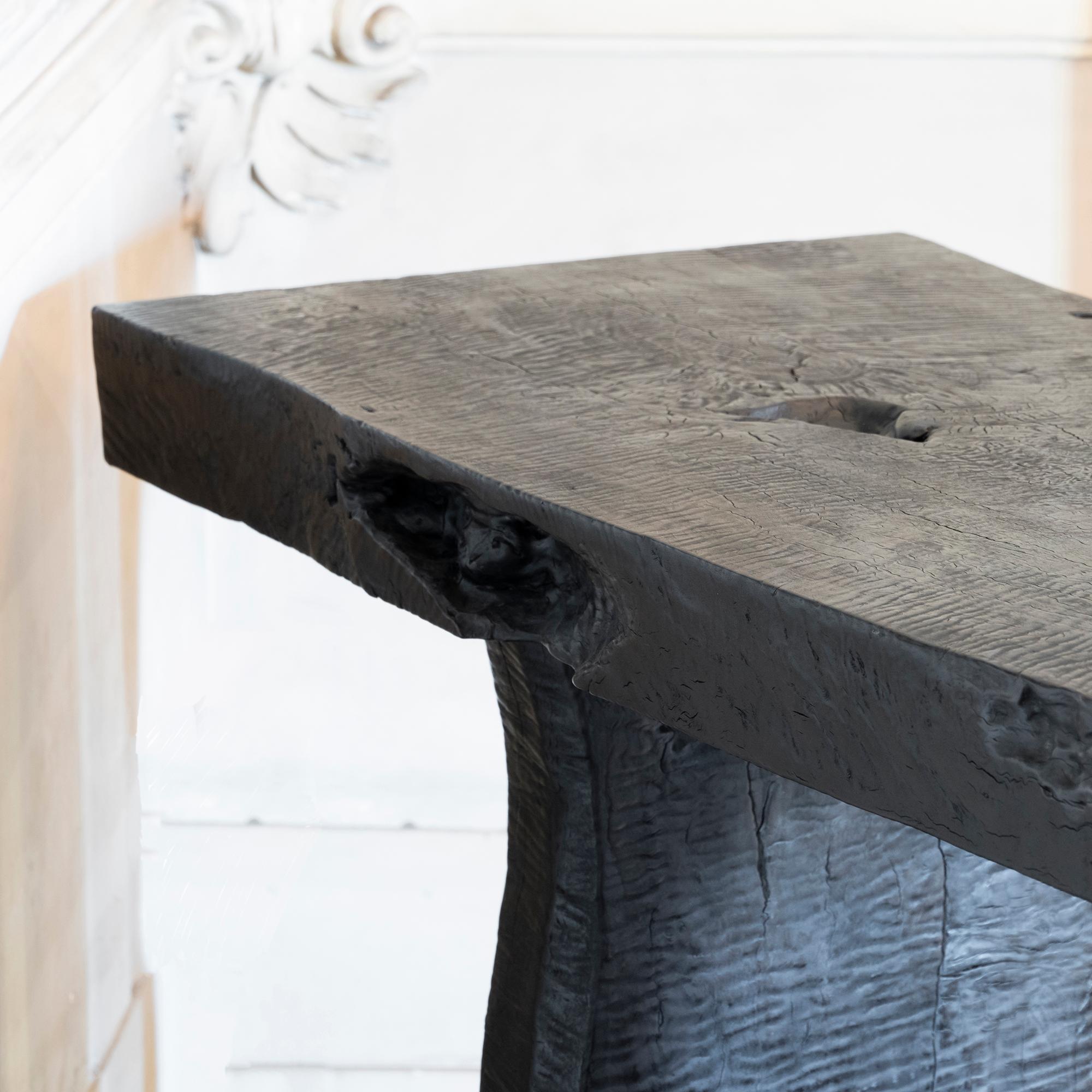 Charred Suar Wood Sculptural Console, Indonesia, 2018 4