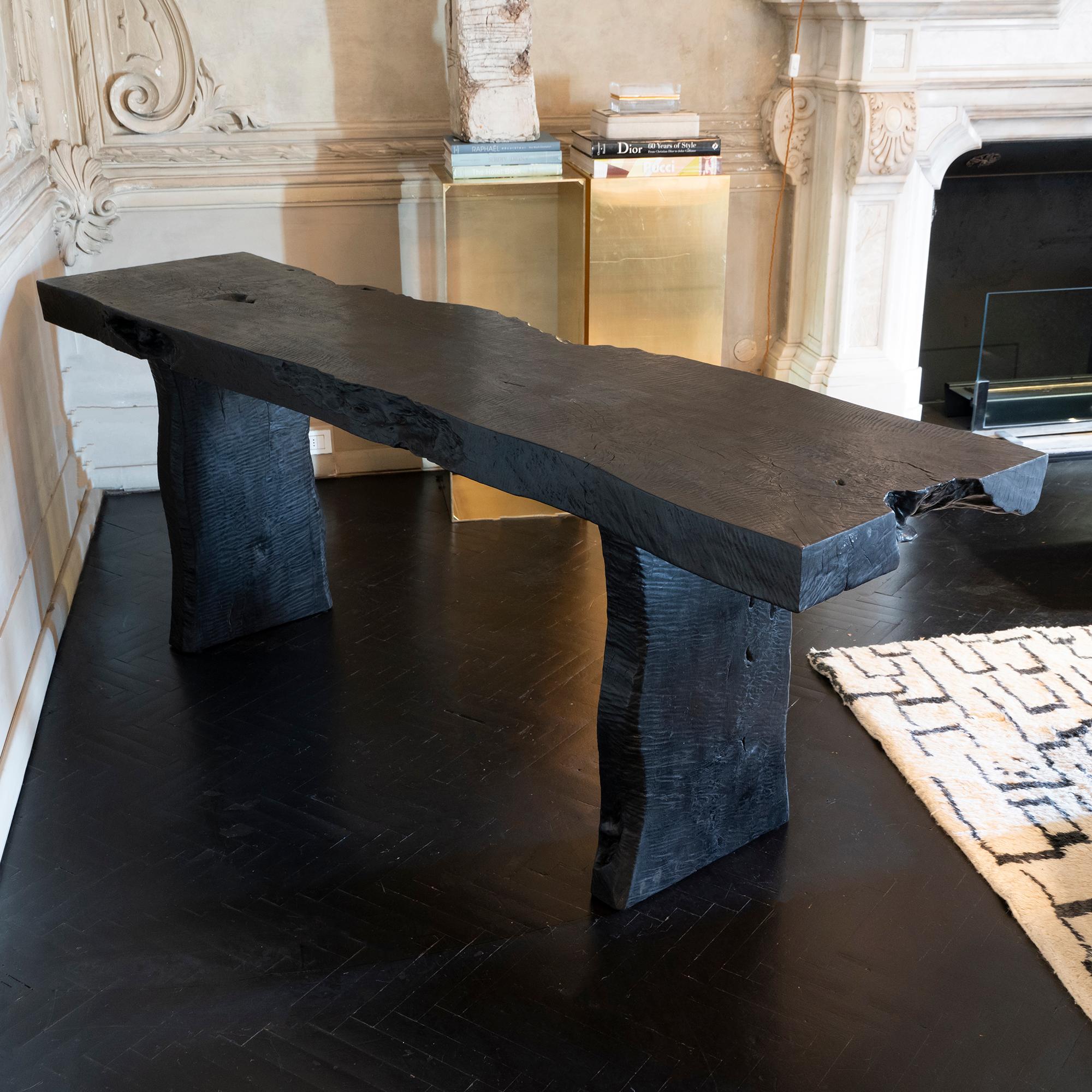 Charred Suar Wood Sculptural Console, Indonesia, 2018 In New Condition In Firenze, IT