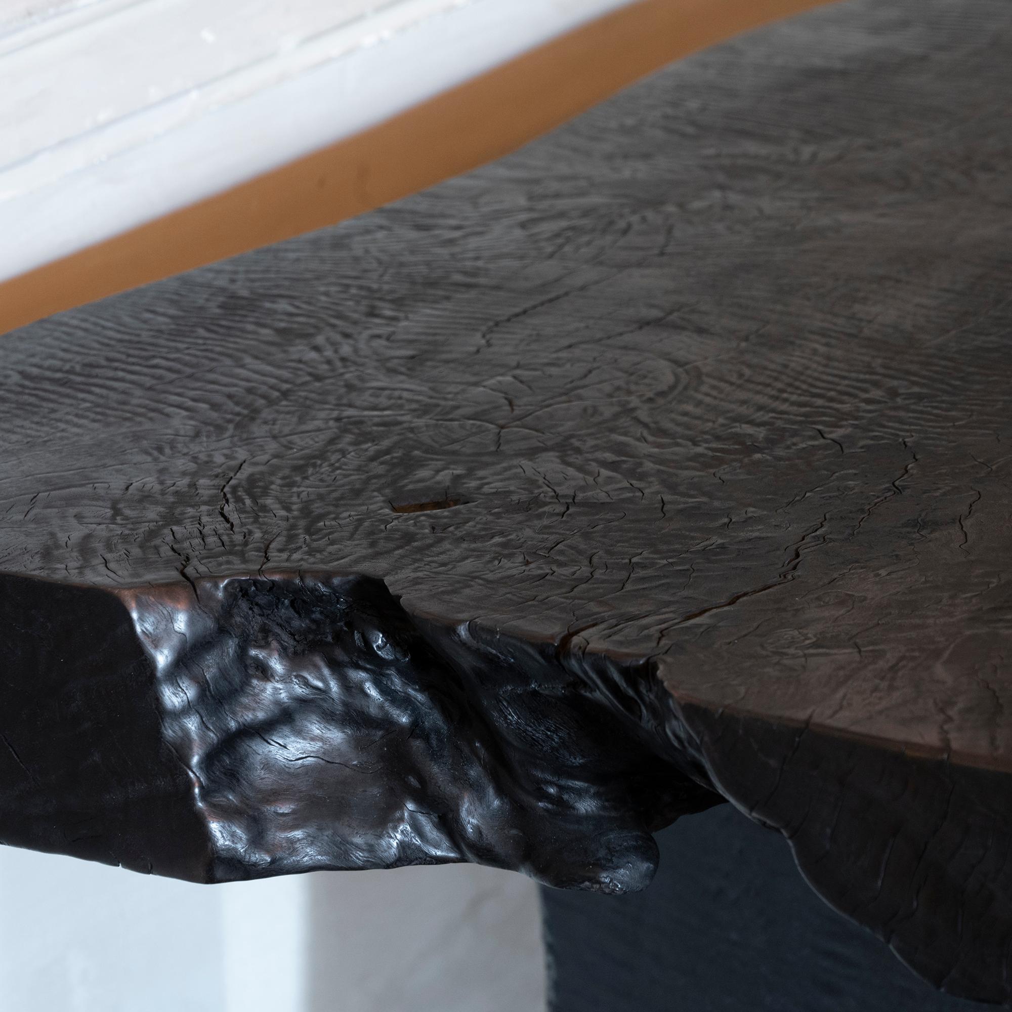 Contemporary Charred Suar Wood Sculptural Console, Indonesia, 2018