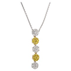 Charriol 18 Karat Multi-Gold and Diamond Floral Pendant Necklace 08-09-7355-11