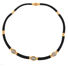 Charriol 18 Karat Rose Gold Diamond Flamme Blanche Choker Necklace