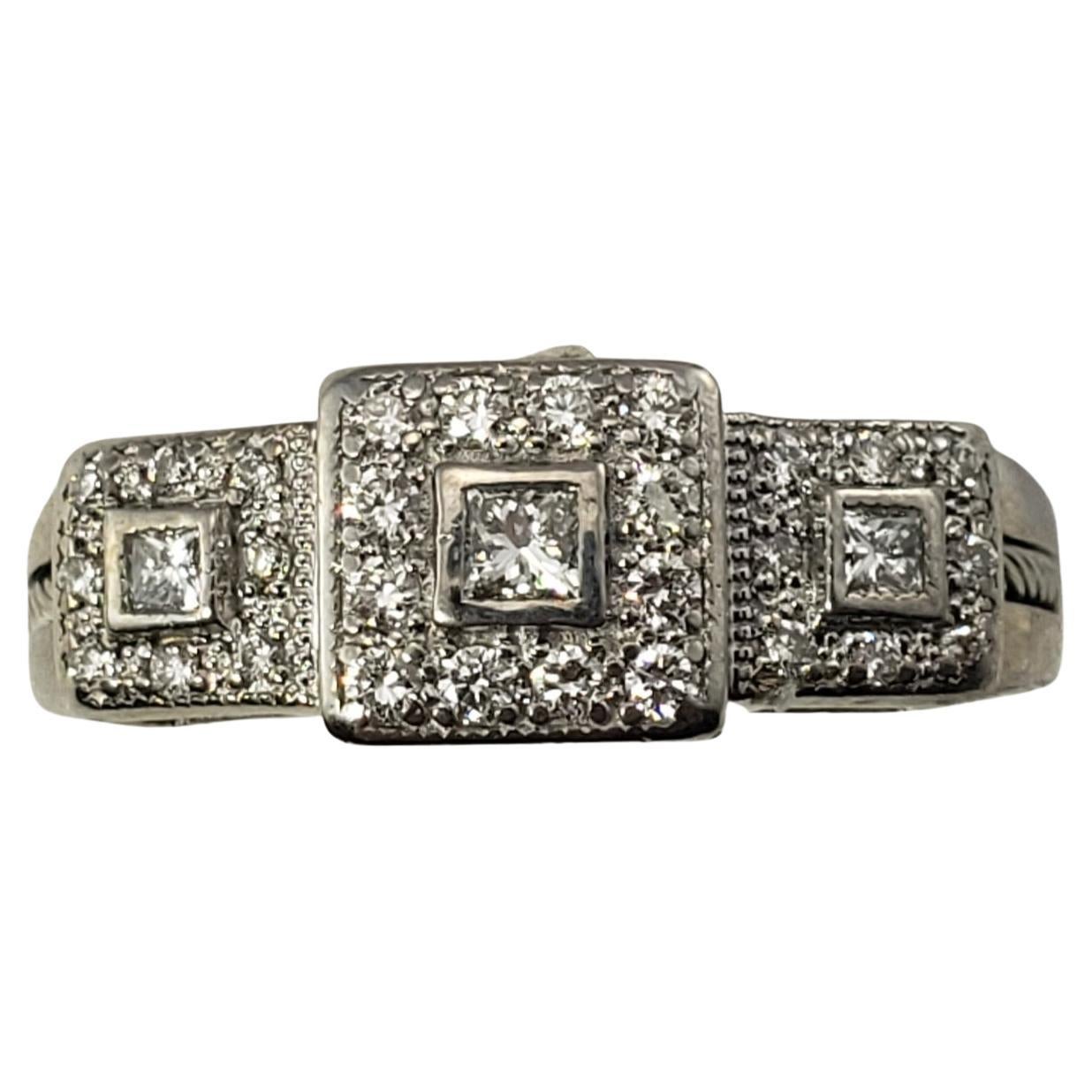 Charriol 18 Karat White Gold and Diamond Ring For Sale
