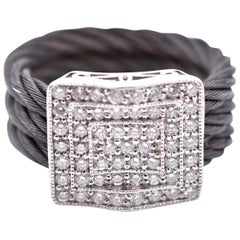Charriol 18 Karat White Gold Diamond Celtic Noir Ring
