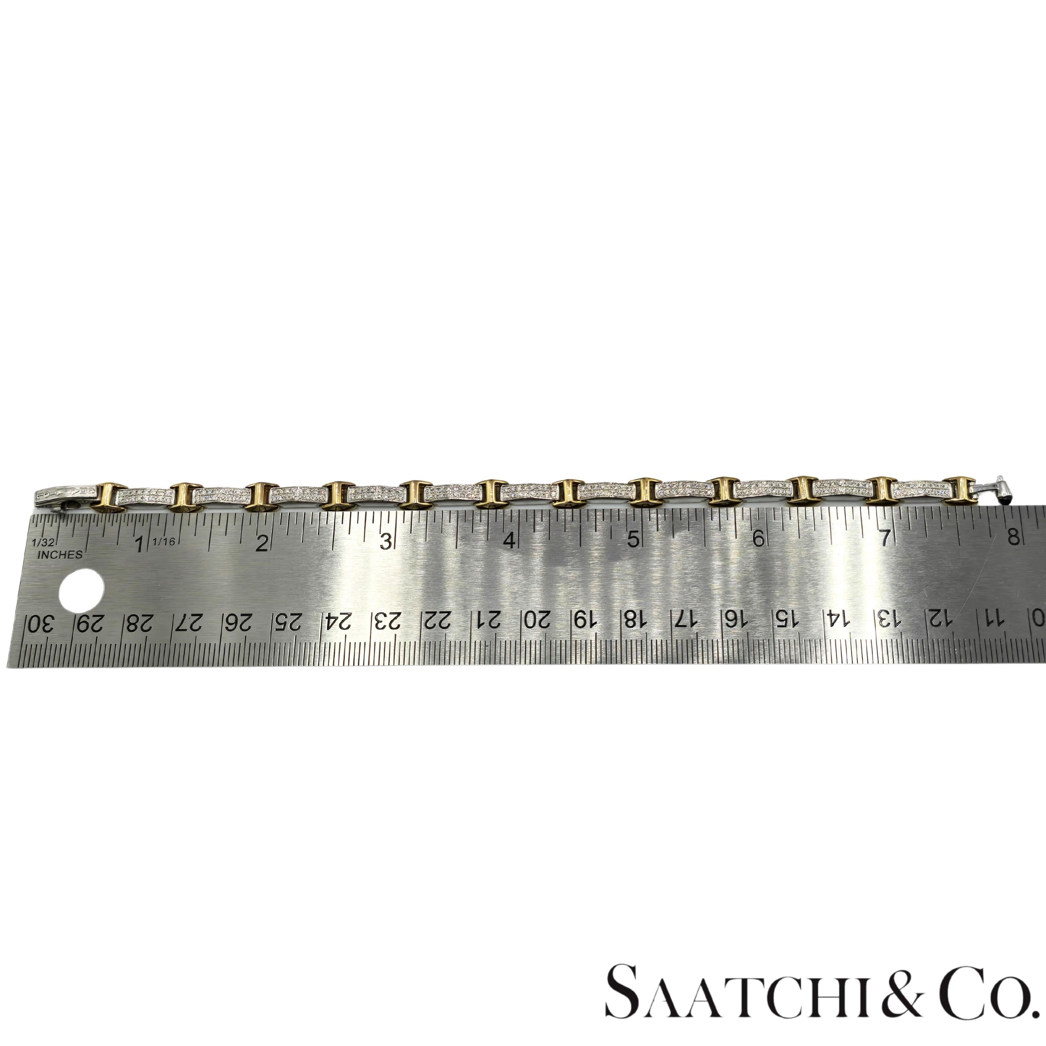 Charriol 18K 750 White/Yellow Two Tone Gold Bracelet Natural White VVS Diamond For Sale 3