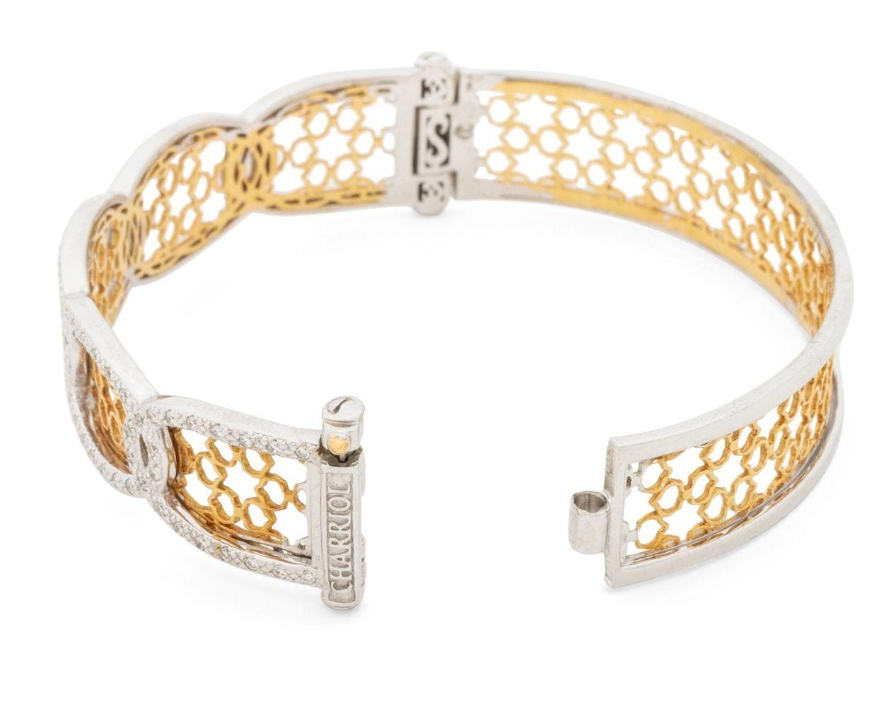 Charriol Bracciale con diamanti in oro bicolore 18 carati in vendita 6