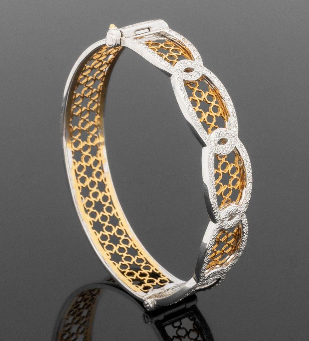 Charriol Bracciale con diamanti in oro bicolore 18 carati in vendita 12