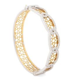 Charriol 18K Zweifarbiger Gold Diamant Armreif