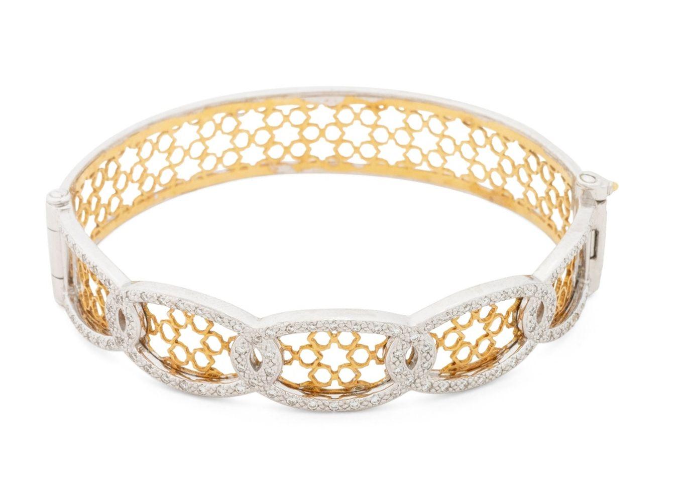 Charriol Bracciale con diamanti in oro bicolore 18 carati In condizioni buone in vendita a Queens, NY