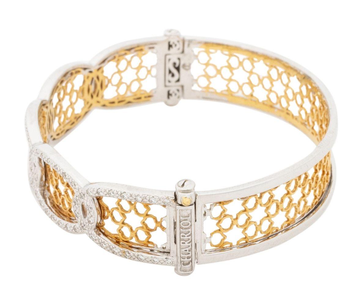 Charriol Bracciale con diamanti in oro bicolore 18 carati in vendita 2