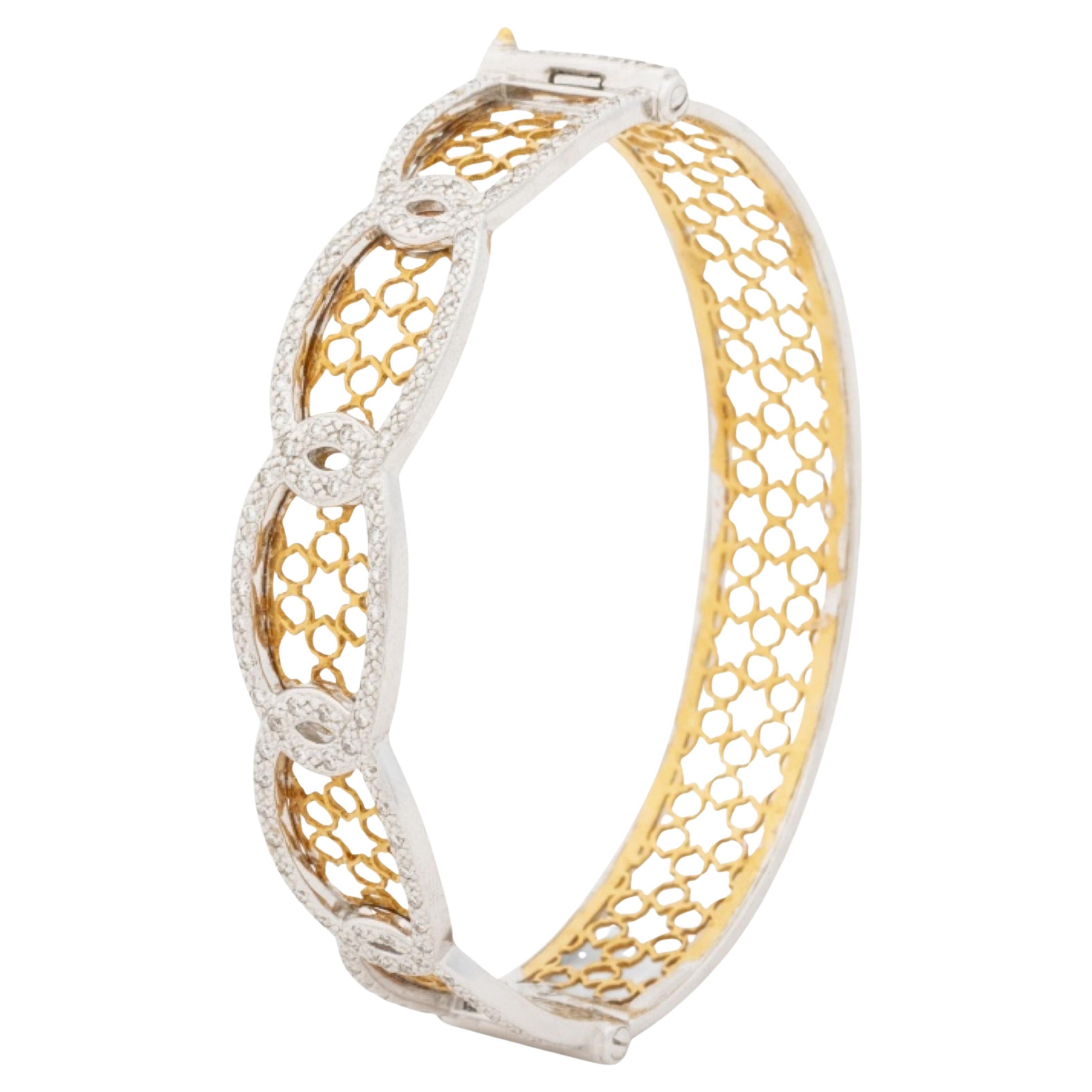 Charriol Bracciale con diamanti in oro bicolore 18 carati in vendita