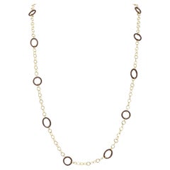 Charriol 2000's Brown Steel 18 Karat Yellow Gold Hammered Celtic Chain Necklace