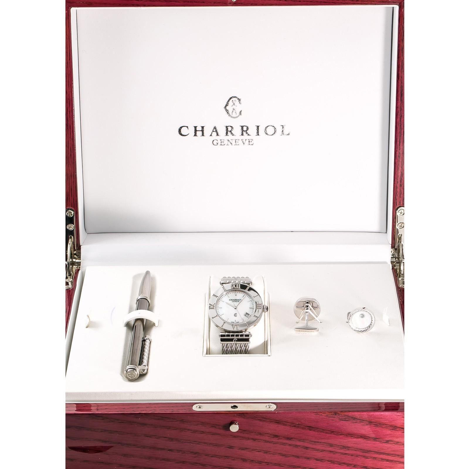Charriol Alexandre AC SL Unisex Quartz Watch with Box and Papers SS 1