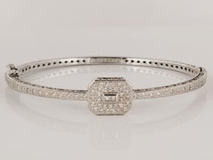 Charriol Blanche Flamme Kollektion 18 Karat Weißgold Diamant-Armreif