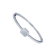 Charriol Blanche Flamme Collection Bracelet jonc en or blanc 18 carats et diamants