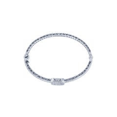 Charriol Blanche Flamme Collection 18 Karat White Gold Diamond Bangle Bracelet