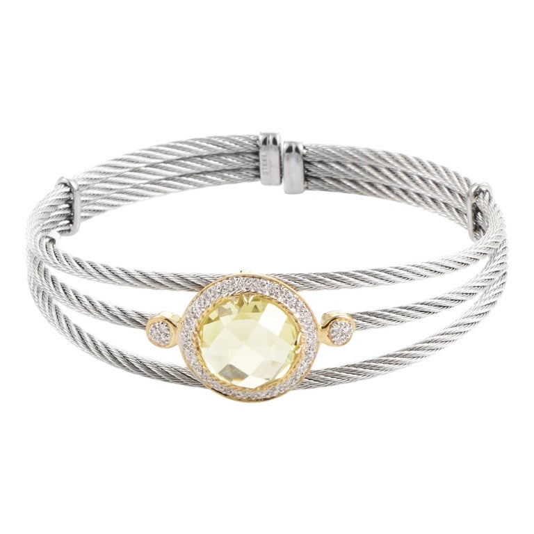 Charriol Celtic Cable Armreif Aus 18 Karat Edelstahl Mit Zitronen charriol-celtic-cable-armreif-aus-18-karat-edelstahl-mit-zitronen
