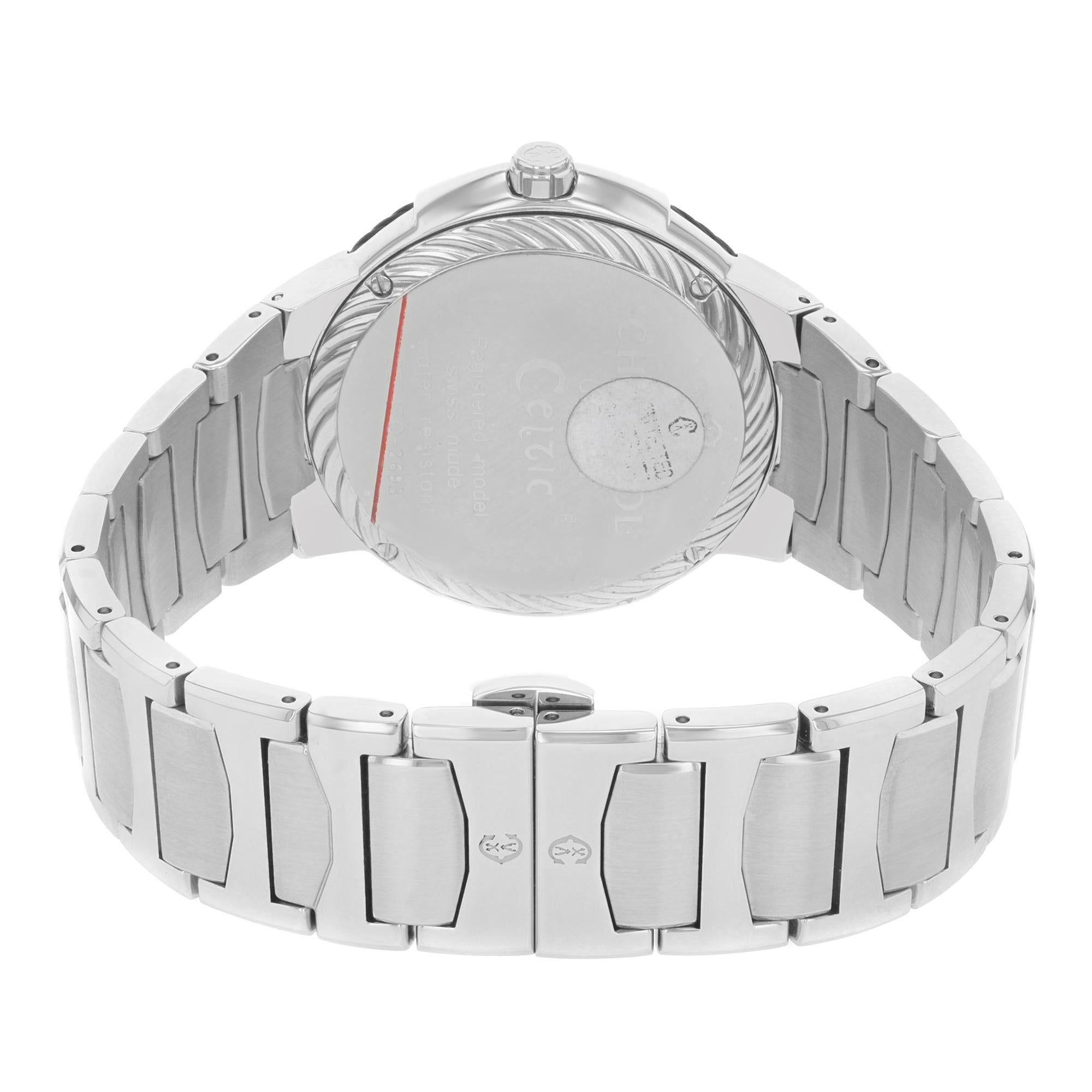 Charriol Celtic Silver Dial Stainless Steel Quartz Men's Watch CE443B.930.103 1
