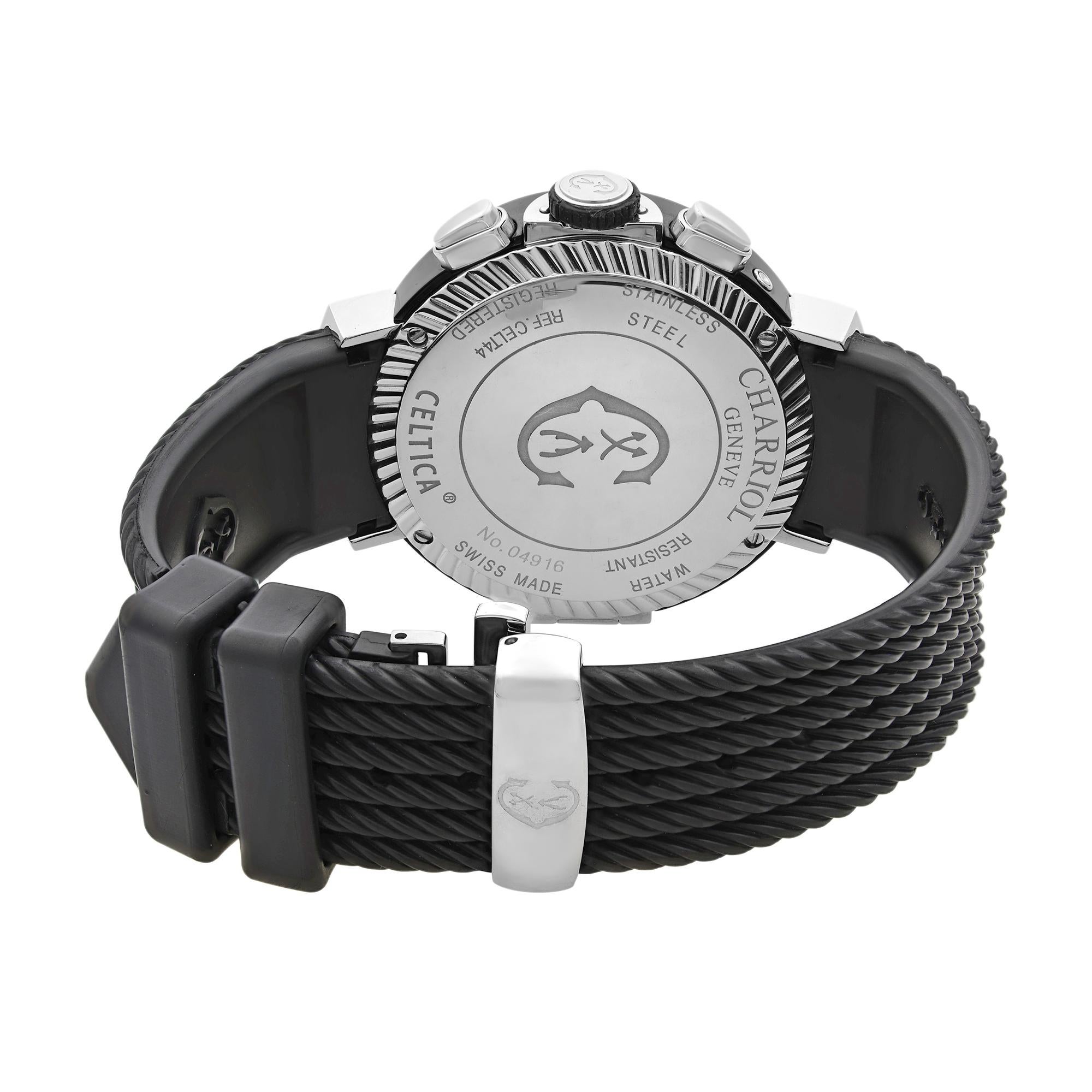 Charriol Celtica Steel Annual Calendar MOP Dial Quartz Men's Watch C44P.173.003 In Good Condition In New York, NY
