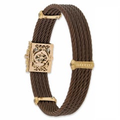 Charriol Celtique Cable Diamond Ladies Bracelet 18k Yellow Gold 0.42cttw