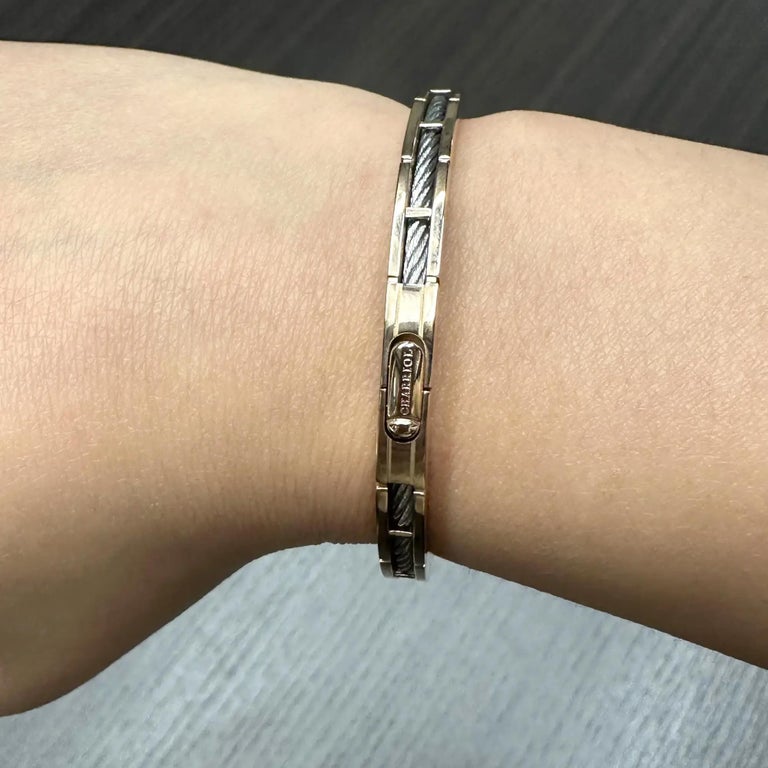 Charriol Forever Slim Svart PVD Rose Gold Steel Wire Bangle 04-102