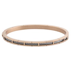 Charriol Forever Slim Svart PVD Bracelet jonc en acier et or rose 04-102-1139-21 Taille L