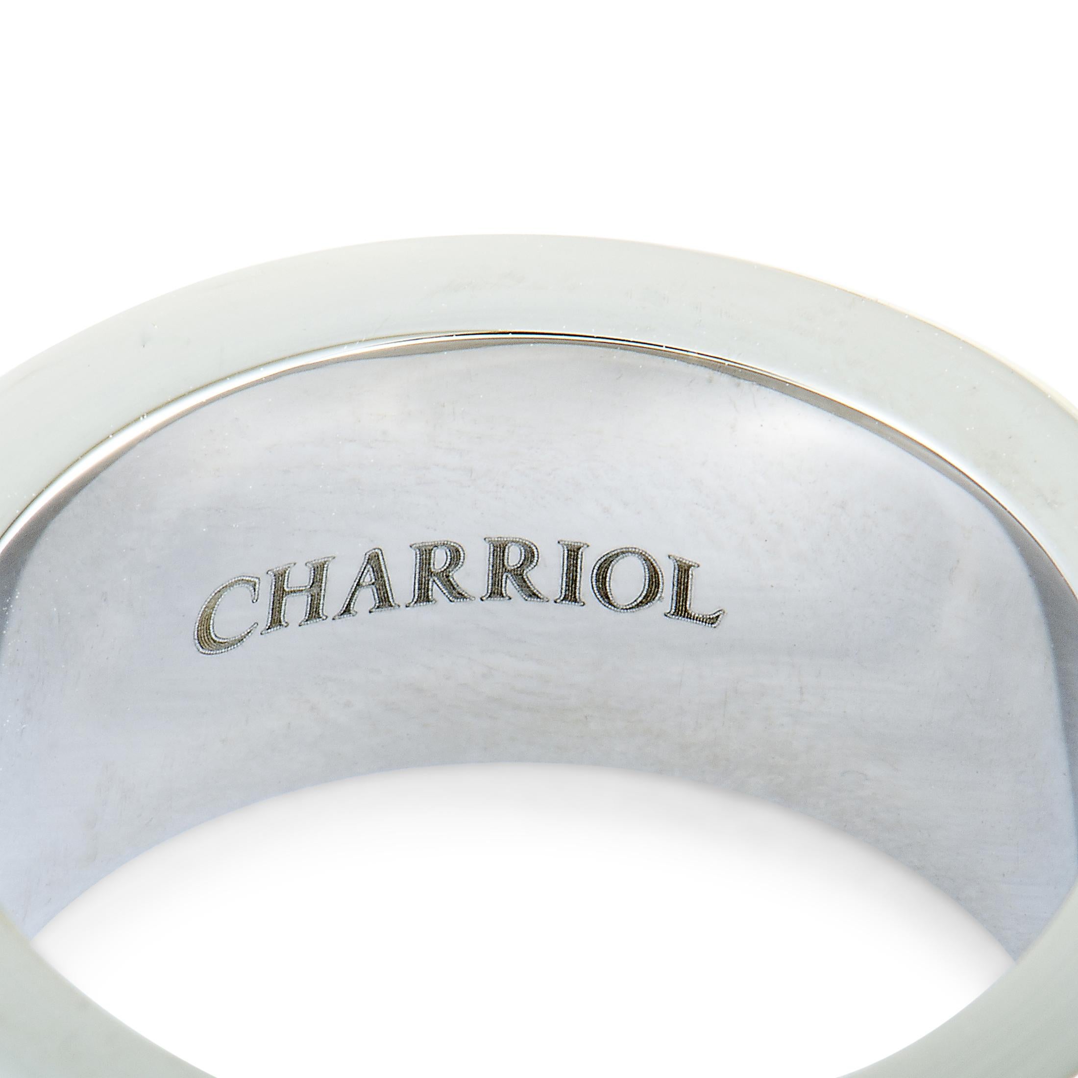 Charriol Forever Stainless Steel and Black PVD Cable Band Ring 2