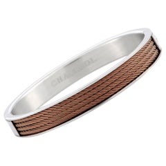 Charriol Forever Stainless Steel and Bronze PVD Bangle Bracelet Size XL