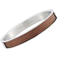 Charriol Forever Stainless Steel and Bronze PVD Bangle Bracelet Size XX Large