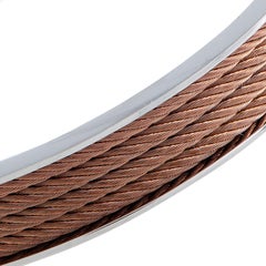 Charriol Forever Pulsera Cable de Acero Inoxidable y PVD Bronce