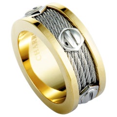 Charriol Forever Stainless Steel and Yellow PVD Screws Cable Band Ring