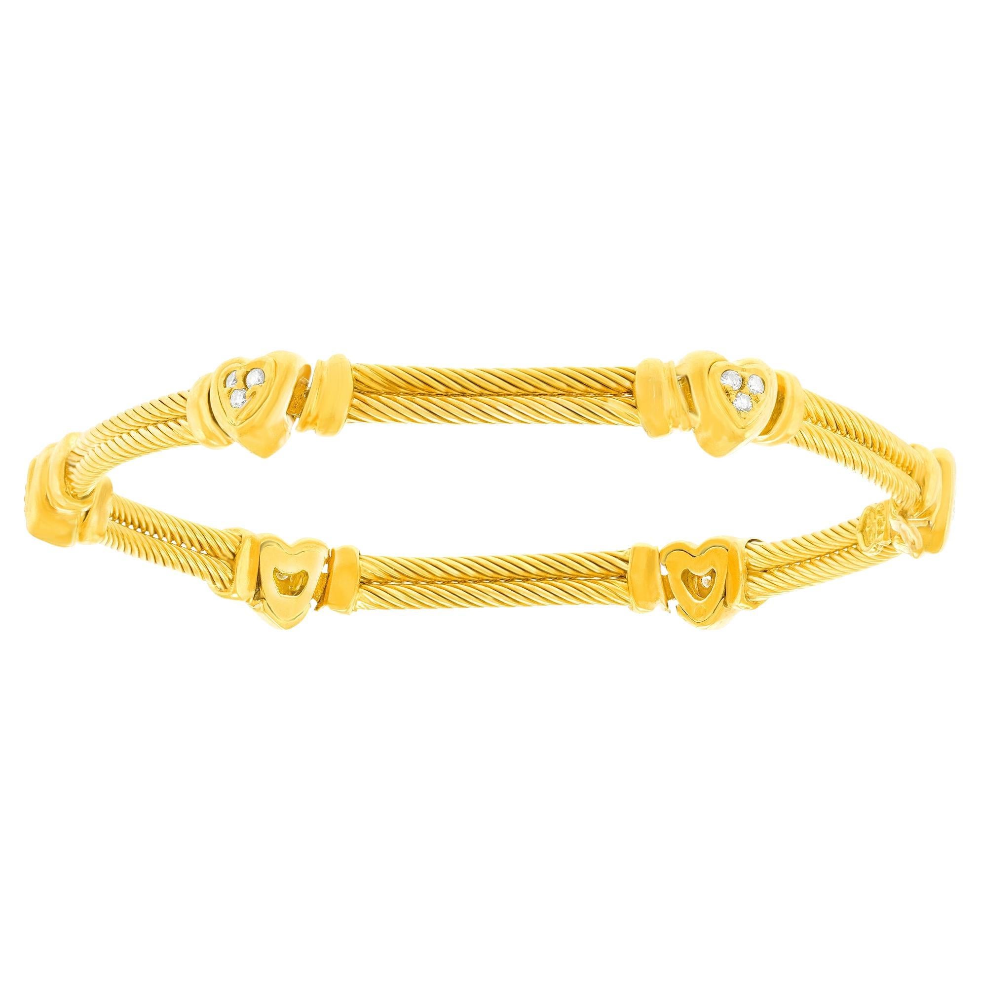 Charriol Gold and Diamond Bracelet For Sale