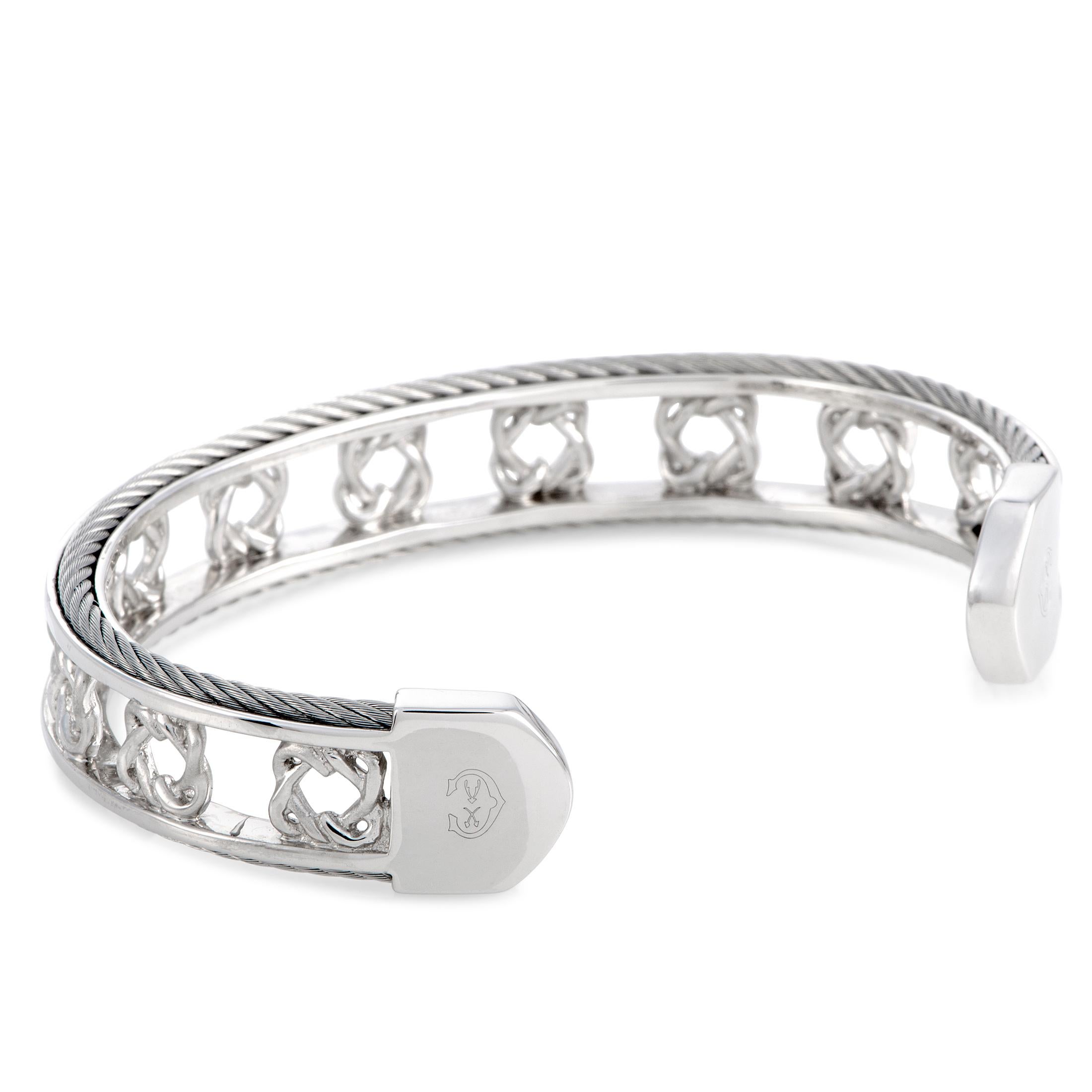 Bracelet jonc en argent sterling Charriol Heart to Heart, taille Large Neuf - En vente à Southampton, PA