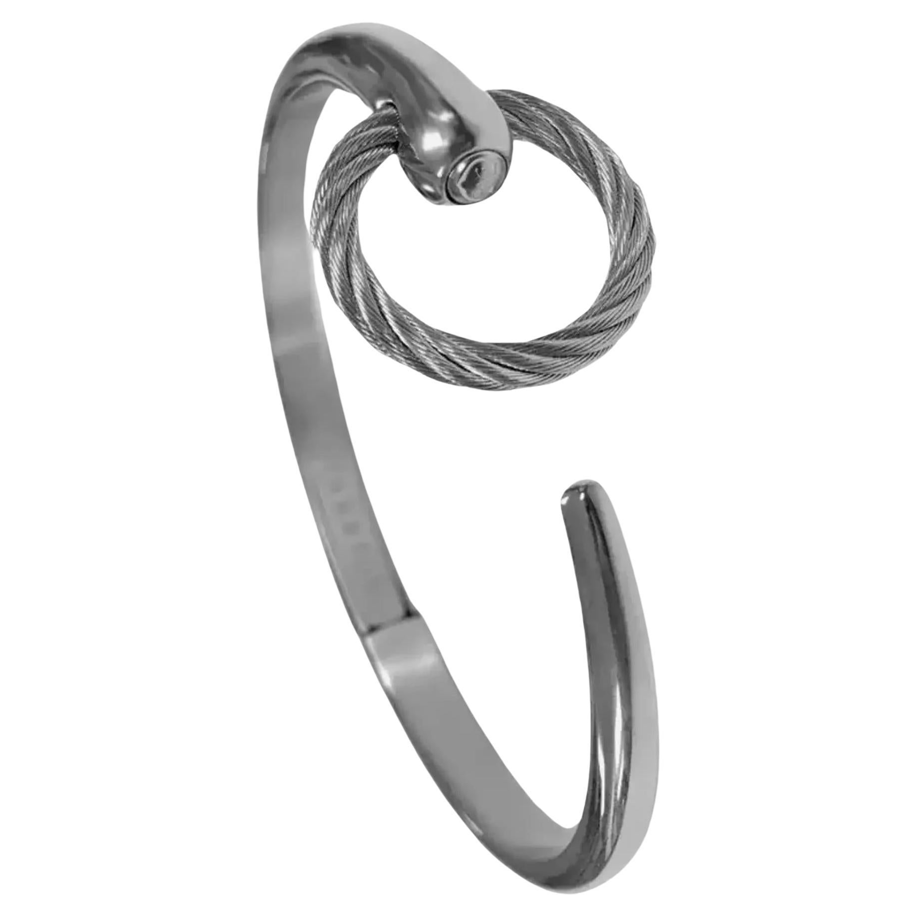 Charriol Infinite Zen Steel Cable Bangle Bracelet 04-101-1232-0C Size M For Sale