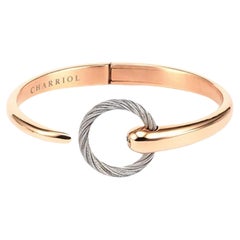 Charriol Infinity Zen Rose Gold PVD Steel Cable Bangle 04-102-1232-0 Size M