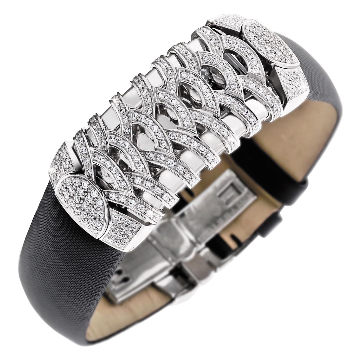 Charriol La Jolla Watch 18 Karat White Gold and Diamonds, Limited Edition No. 45 For Sale