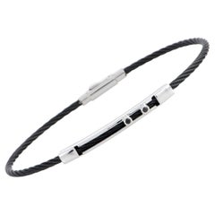Charriol Laetitia Stainless Steel and Black PVD Black Spinel Bracelet Size Large