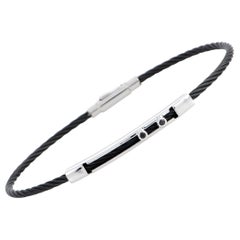 Charriol Laetitia Stainless Steel and Black PVD Black Spinel Bracelet Size XL