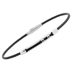 Charriol Laetitia Stainless Steel & Black PVD Black Spinel Bracelet Size Medium