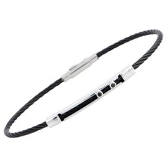 Charriol Laetitia Stainless Steel & Black PVD Black Spinel Bracelet Size Medium