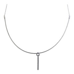 Charriol Laetitia Stainless Steel Black Spinels Petite Pendant Cable Necklace