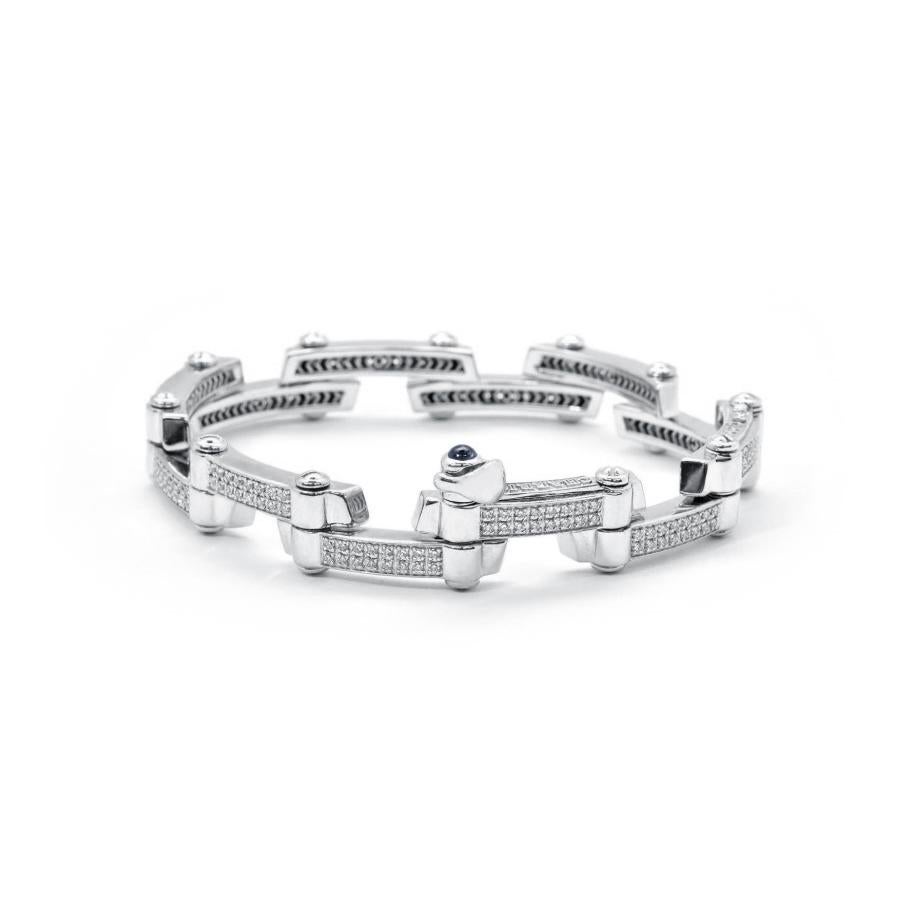 Charriol Limited Edition 18 Karat White Gold Link Bracelet In Excellent Condition In New York, NY