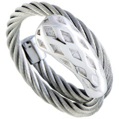 Charriol Morning Dew Stainless Steel Spiral Cable Ring