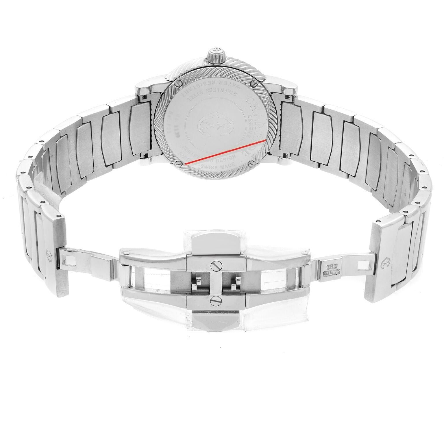 Modern Charriol Parisii Steel Diamond White MOP Dial Quartz Ladies Watch P33S2.920.001 For Sale