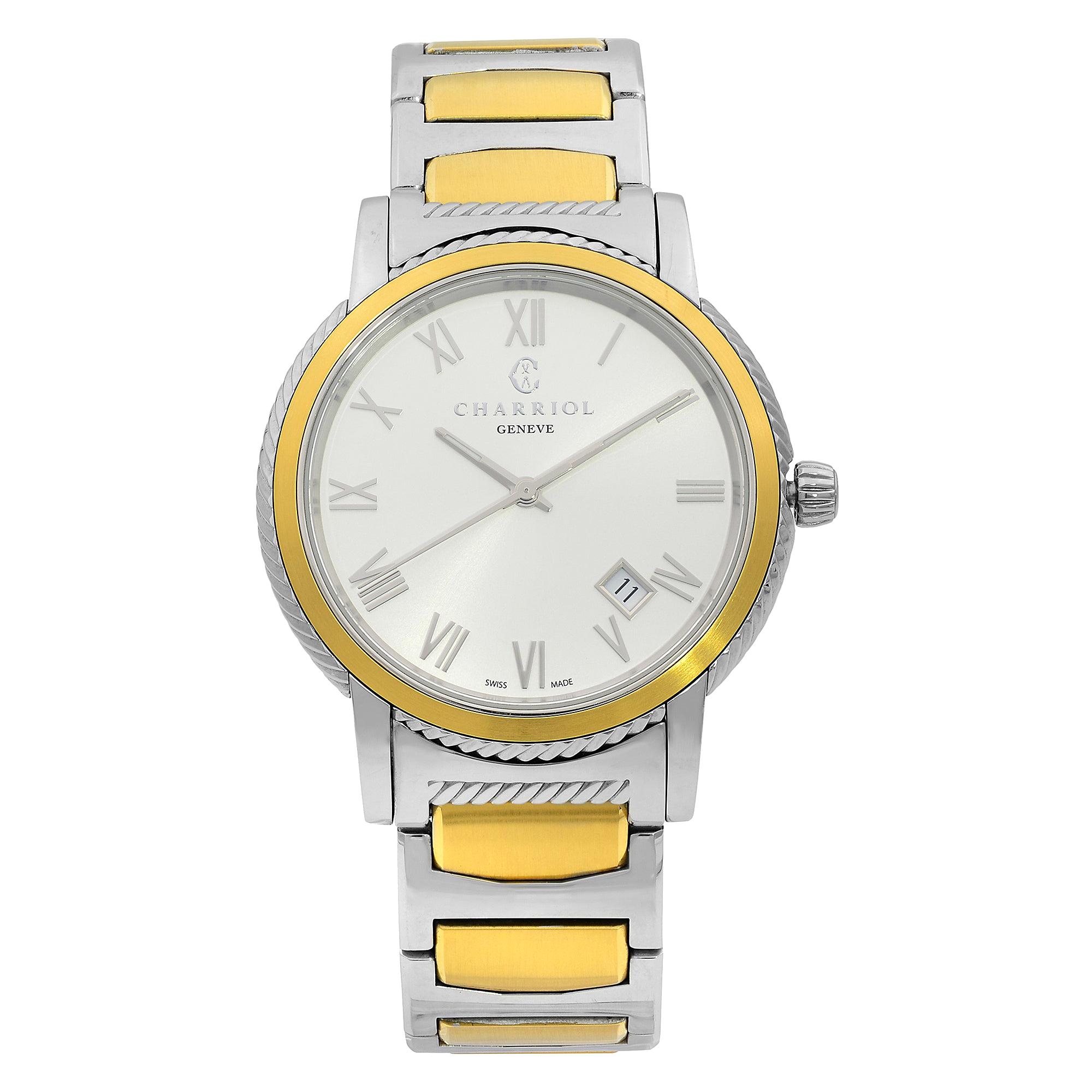 Charriol Parisii Montre unisexe en acier bicolore avec cadran argenté et quartz P40SY2.931.001