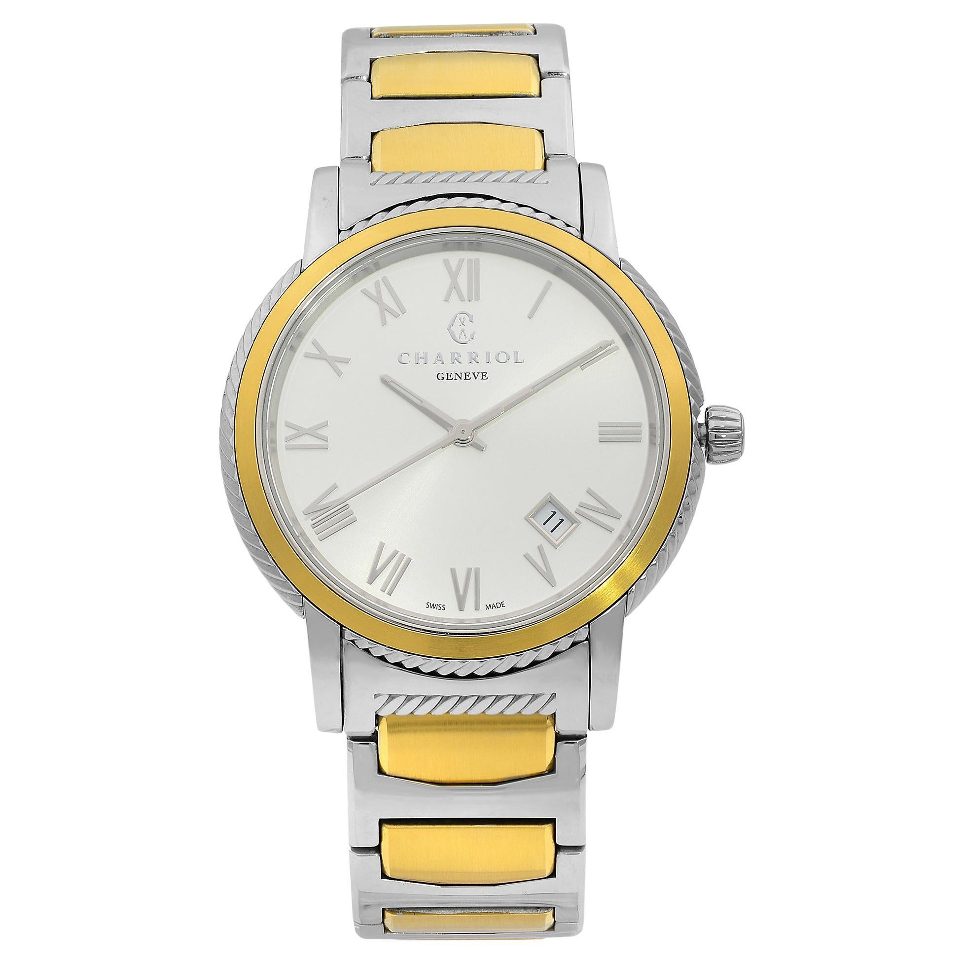Charriol Parisii Two Tone Steel Silver Dial Quartz Unisex Watch P40SY2.931.001 For Sale